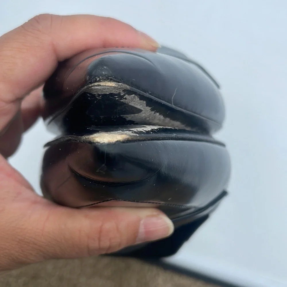 Prada Black pointed toe soft leather logo embossed foldable loafer flats 40.5 - Picture 8 of 8